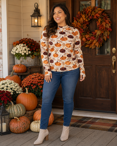 Blair Autumn Gourds Long Sleeve Top
