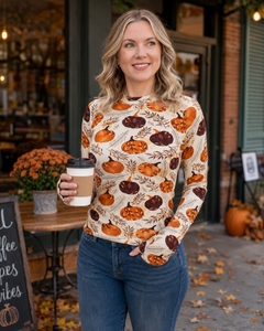 Blair Autumn Gourds Long Sleeve Top