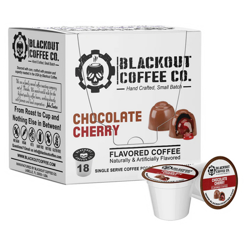 Blackout Coffee | Chocolate Cherry – Flavored Coffee (Ground or K-Cups)