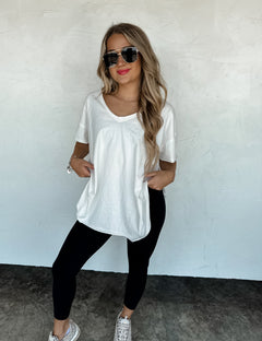 PREORDER- JOEY VNECK WASHED COTTON BOYFRIEND TEE