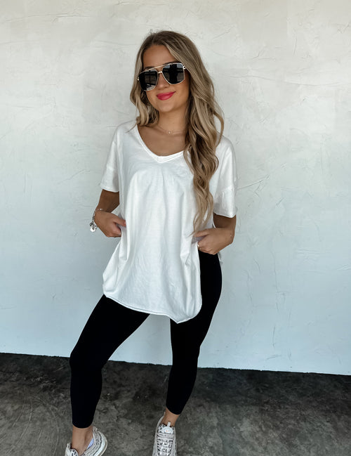 PREORDER- JOEY VNECK WASHED COTTON BOYFRIEND TEE