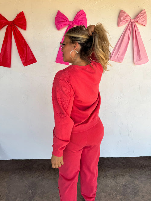 Heart Breaker Eyelet Sleeve Pullover (Blakeley)