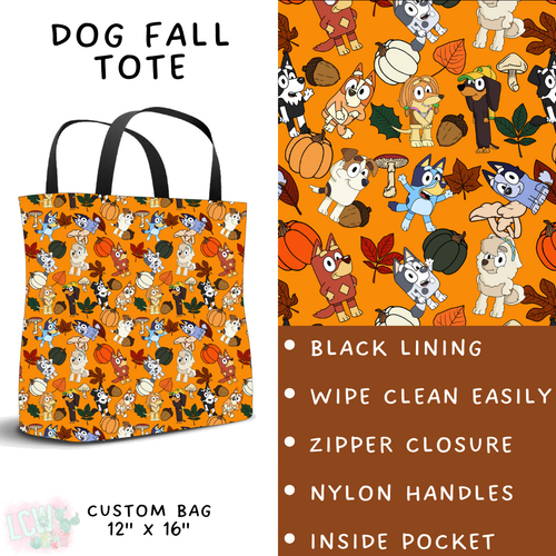 Batch #409 - Character Fall 2 - Closes 9/8 - ETA late October - Dog Fall Tote