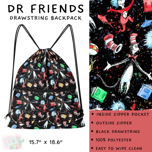 Batch #276 - Fanny Packs & Drawstring Backpacks - Closes 1/24 - ETA late March - Dr Friends Drawstring Backpack