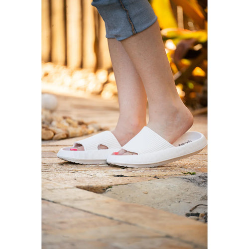 White Insanely Comfy Slides – Lightweight Beach & Casual Sandals for Women | Soft EVA Slip-Ons