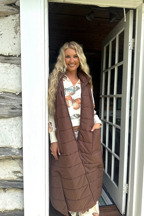 Wild Oak Long Puffer Vest