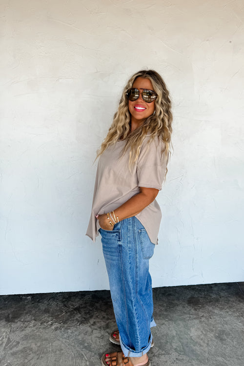 PREORDER- JOEY VNECK WASHED COTTON BOYFRIEND TEE