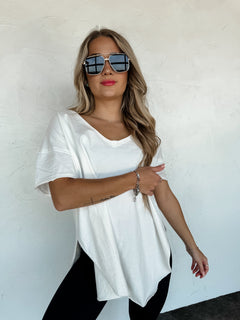 PREORDER- JOEY VNECK WASHED COTTON BOYFRIEND TEE