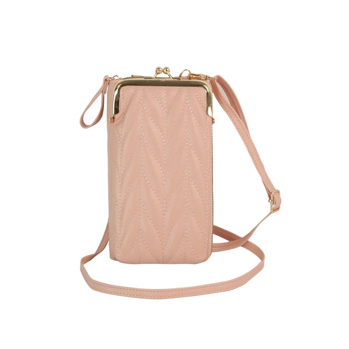 Quilted Kisslock Crossbody Wallet