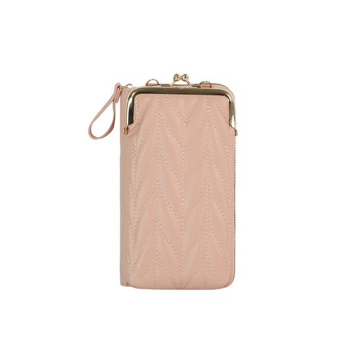 Quilted Kisslock Crossbody Wallet