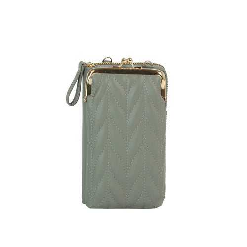 Quilted Kisslock Crossbody Wallet