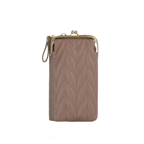 Quilted Kisslock Crossbody Wallet