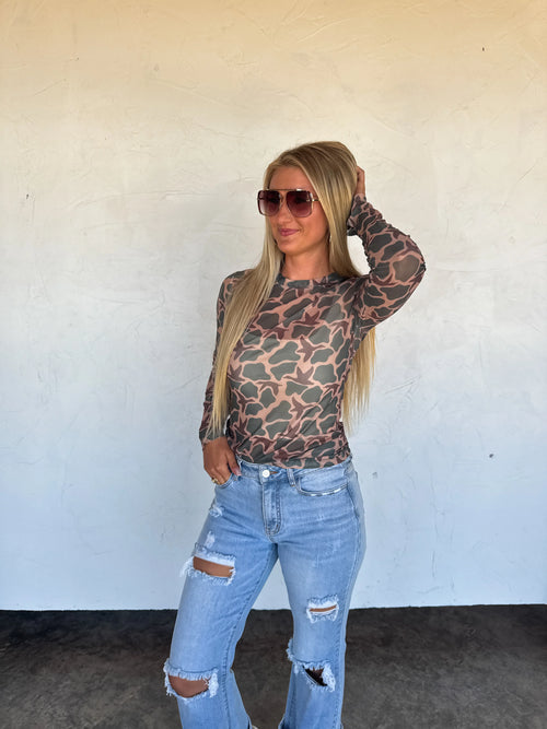 Wild Side Layering Mesh Top