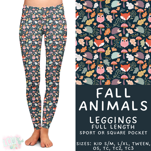 Batch #407 - Fall Fun 2 - Closes 9/4 - ETA mid/late October - Fall Animals Full Length Leggings
