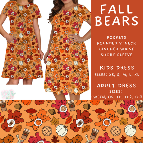 Batch #409 - Character Fall 2 - Closes 9/8 - ETA late October - Fall Bears Womens & Girls Dresses