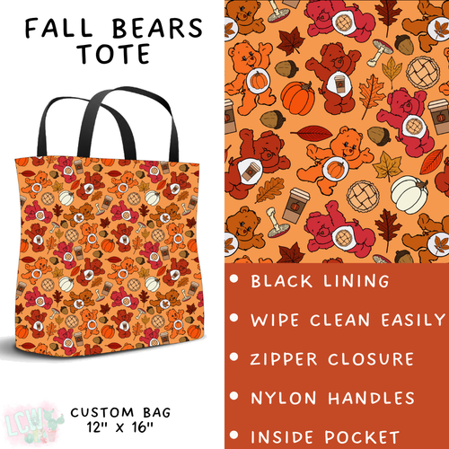 Batch #409 - Character Fall 2 - Closes 9/8 - ETA late October - Fall Bears Tote
