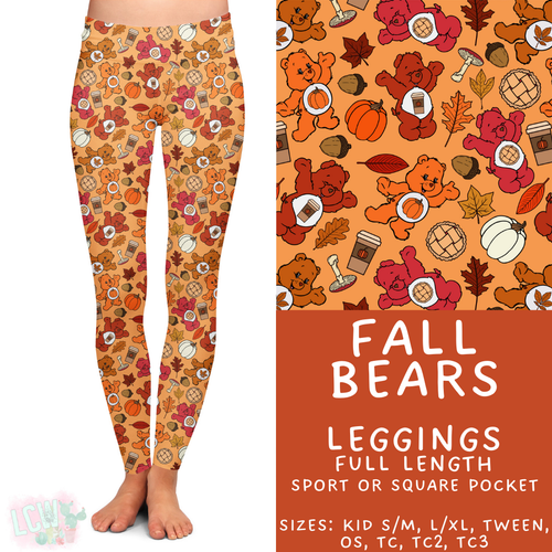 Batch #409 - Character Fall 2 - Closes 9/8 - ETA late October - Fall Bears Full Length Leggings