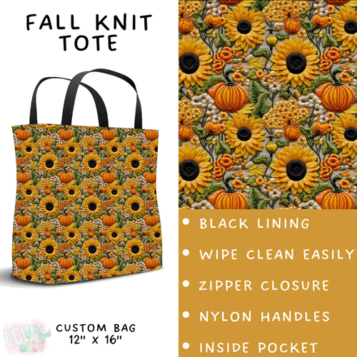 Batch #407 - Fall Fun 2 - Closes 9/4 - ETA mid/late October - Fall Knit Tote