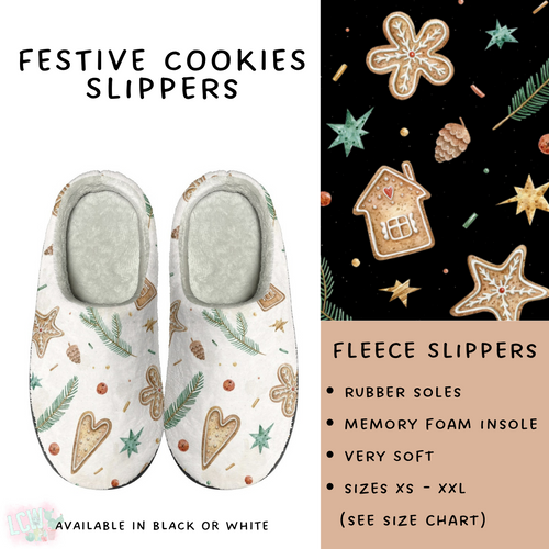 Batch #221 - Comfy Christmas Slippers - Closes 10/23 - ETA early Dec - Festive Cookies Slippers