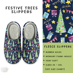 Batch #221 - Comfy Christmas Slippers - Closes 10/23 - ETA early Dec - Festive Trees  Slippers