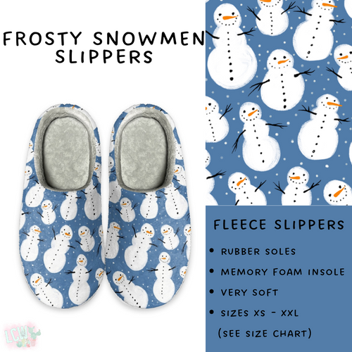 Batch #221 - Comfy Christmas Slippers - Closes 10/23 - ETA early Dec - Frosty Snowmen Slippers