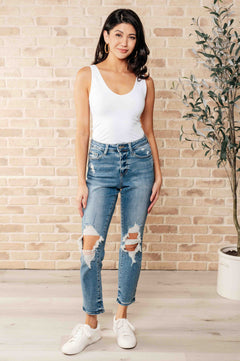 Frankie High Waist Distressed Boyfriend Jeans | Judy Blue | Sizes 0- 24W