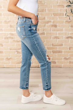 Frankie High Waist Distressed Boyfriend Jeans | Judy Blue | Sizes 0- 24W