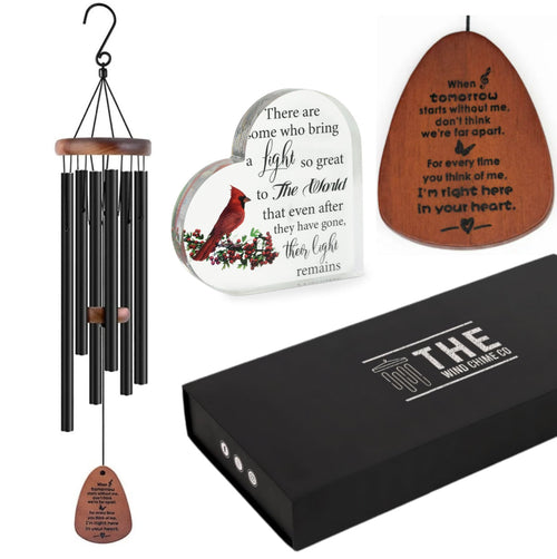 Gift Bundle - Serenity Memorial Wind Chimes - Memorial Heart Included 32”