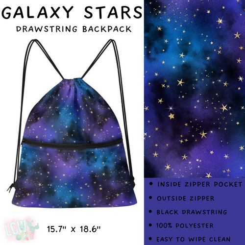 Batch #276 - Fanny Packs & Drawstring Backpacks - Closes 1/24 - ETA late March - Galaxy Stars Drawstring Backpack