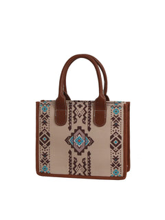Tan Aztec tote bag back view