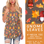 Batch #407 - Fall Fun 2 - Closes 9/4 - ETA mid/late October - Gnome Leaves V-Neck Tee