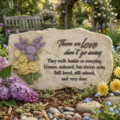 Those We Love Don't Go Away | Memorial Garden Stone Wall Plaque