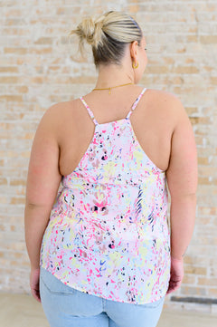 Going Out Printed V-Neck Cami – Adjustable Strap Lined Tank (S–3XL)