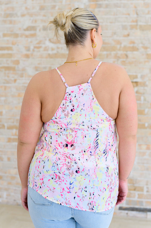 Going Out Printed V-Neck Cami – Adjustable Strap Lined Tank (S–3XL)