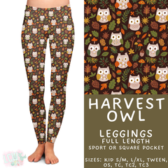 Batch #407 - Fall Fun 2 - Closes 9/4 - ETA mid/late October - Harvest Owl Full Length Leggings