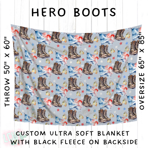Batch #414 - Military 2 Collection - Closes 9/17 - ETA early Nov - Hero Boots Blanket