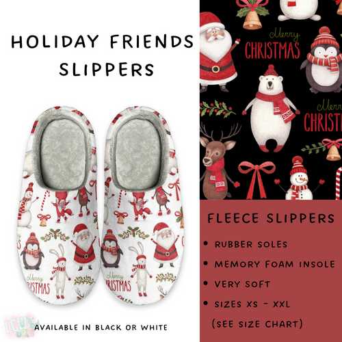 Batch #221 - Comfy Christmas Slippers - Closes 10/23 - ETA early Dec - Holiday Friends Slippers