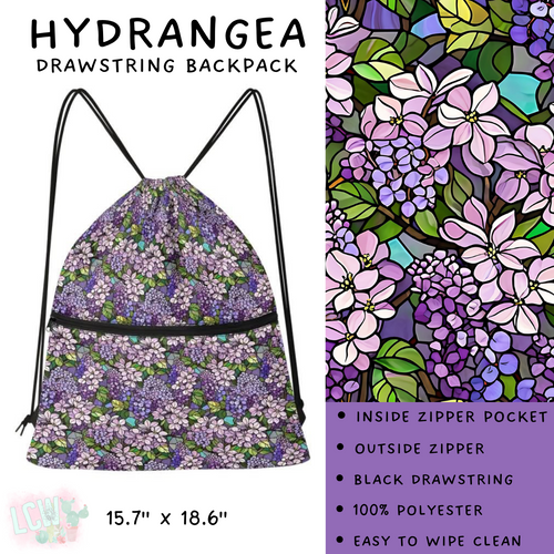 Batch #276 - Fanny Packs & Drawstring Backpacks - Closes 1/24 - ETA late March - Hydrangea Drawstring Backpack