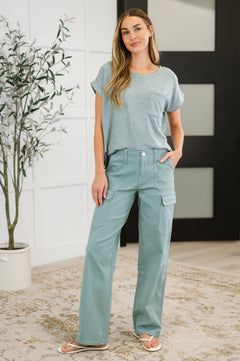 Heathered Harmony Basic Tee in Ash Jade