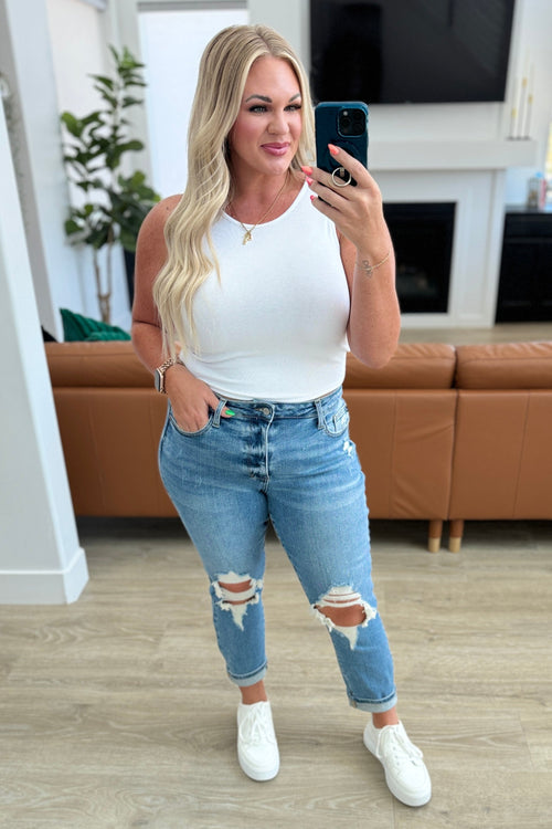 Frankie High Waist Distressed Boyfriend Jeans | Judy Blue | Sizes 0- 24W