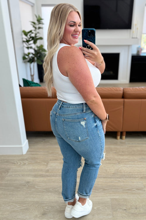 Frankie High Waist Distressed Boyfriend Jeans | Judy Blue | Sizes 0- 24W