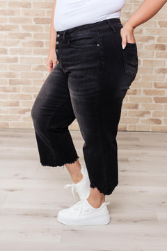 Ryan High Rise Button Fly Wide Leg Crop Jeans | Judy Blue | Sizes 0 to 24W