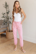 Judy Blue Regina High Rise Pink Denim Joggers – Drawstring Waist, Plus Sizes 9–24W