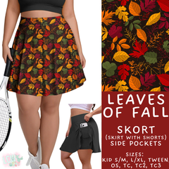 Batch #407 - Fall Fun 2 - Closes 9/4 - ETA mid/late October - Leaves of Fall Skort