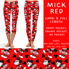 Batch #273 - Magical Faves 10 - Closes 1/20 - ETA late March - Mick Red Full and Capri Length Leggings