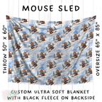 Batch #242 - Winter Wonderland Blankets - Closes 11/22 - ETA early Feb - Mouse Sled Blanket