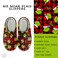 Batch #221 - Comfy Christmas Slippers - Closes 10/23 - ETA early Dec - Mr Mean Plaid Slippers