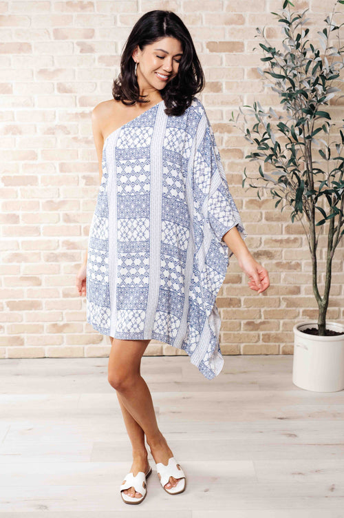 Marjorie One Shoulder Dress – Shift Silhouette with Draped Detail | Sizes S–3XL | Andree By Unit