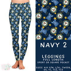 Batch #414 - Military 2 Collection - Closes 9/17 - ETA early Nov - Navy 2 Full Length Leggings