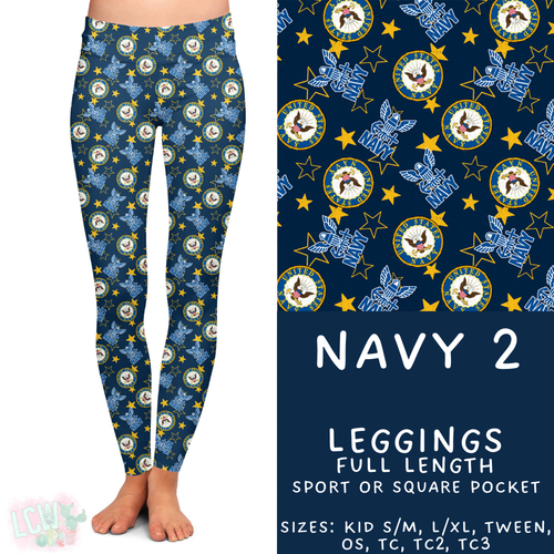 Batch #414 - Military 2 Collection - Closes 9/17 - ETA early Nov - Navy 2 Full Length Leggings